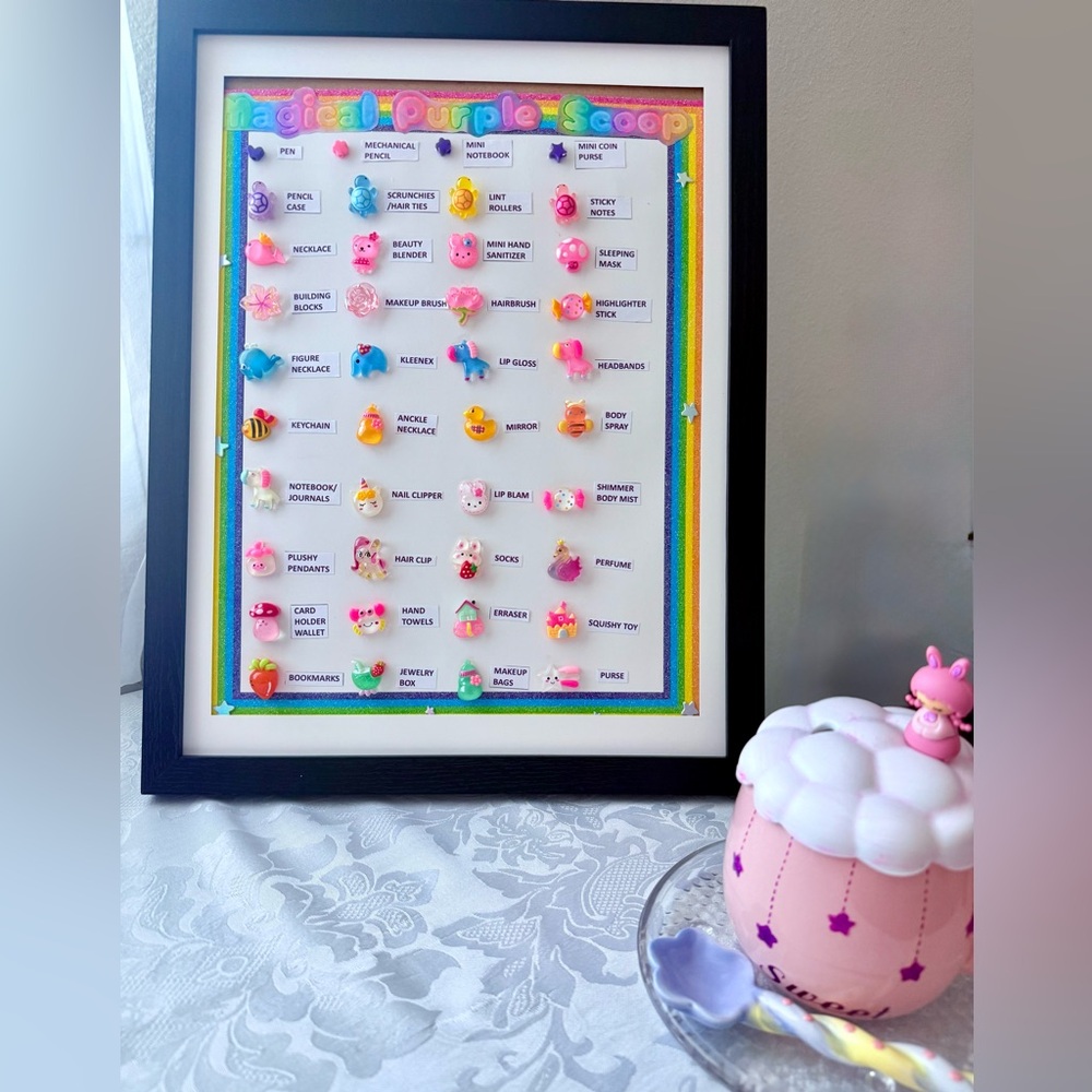 Colorful Kawaii Eraser Set in Frame